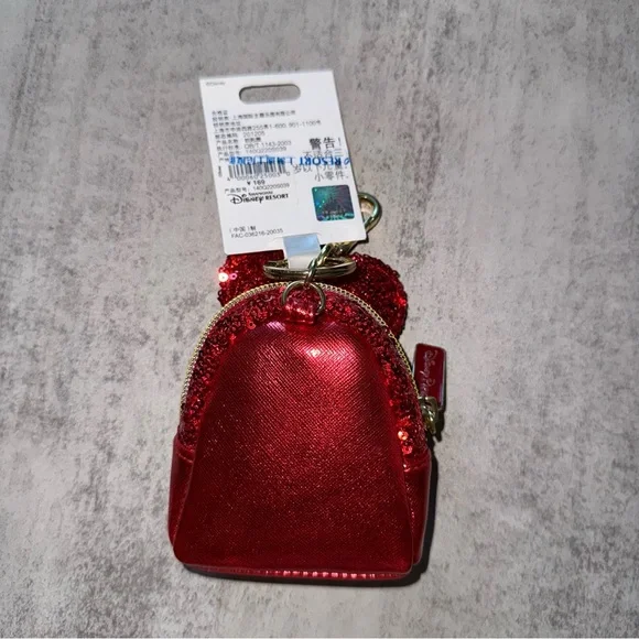 Disney Sequin Mickey Mouse Ear Backpack-Shaped Keychain and Pouch - Picture 2 of 3